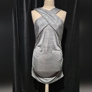 Armani Exchange Strapless Silver Dress